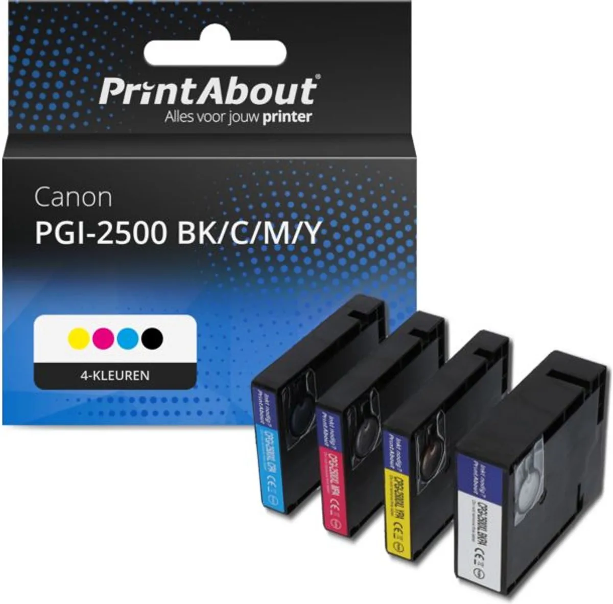 PrintAbout Canon PGI-2500BK/C/M/Y Inktcartridge 4-kleuren - 20 Stuks