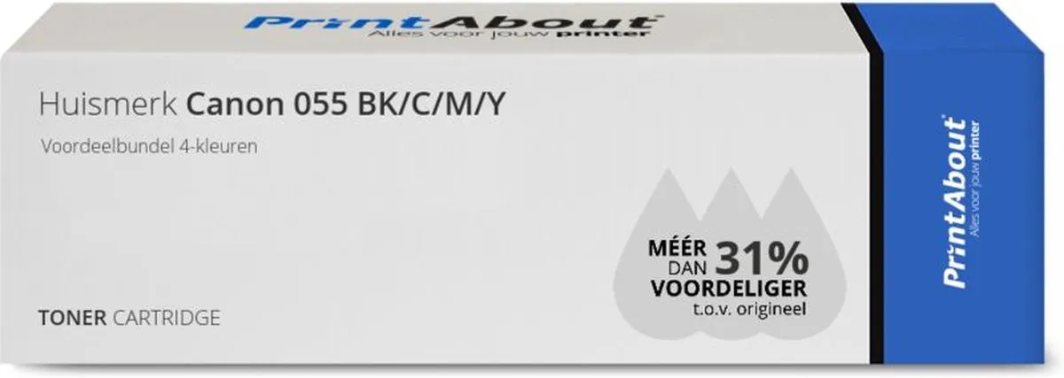 PrintAbout Toner 055 BK/C/M/Y 4-kleuren Voordeelbundel - 8.700 pagina's