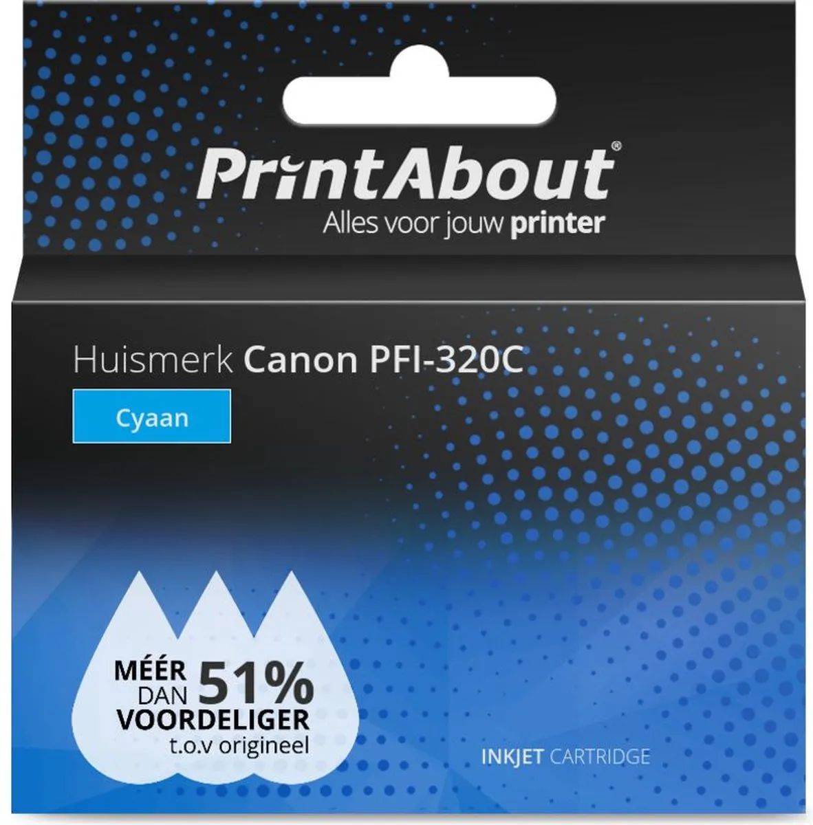 PrintAbout PFI-320C Inktcartridge Cyaan - 300ml - XL