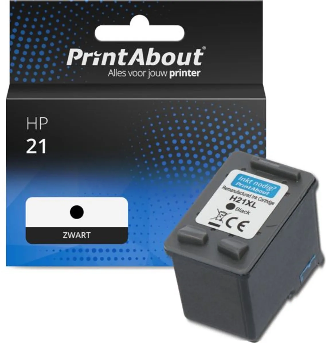 PrintAbout Inktcartridge C9351AE Zwart - 23ml - o.a. HP DeskJet