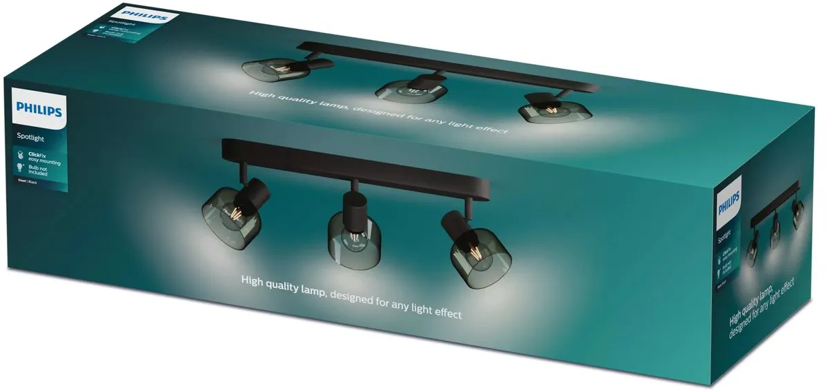 Philips Sleet Spot Plafondspot 3x25W - Zwart