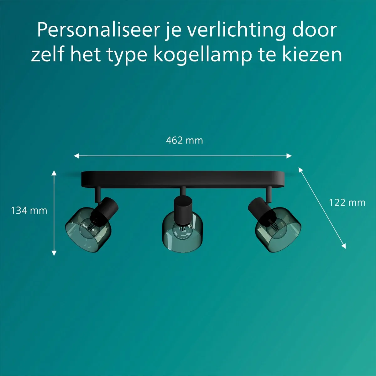 Philips Sleet Spot Plafondspot 3x25W - Zwart