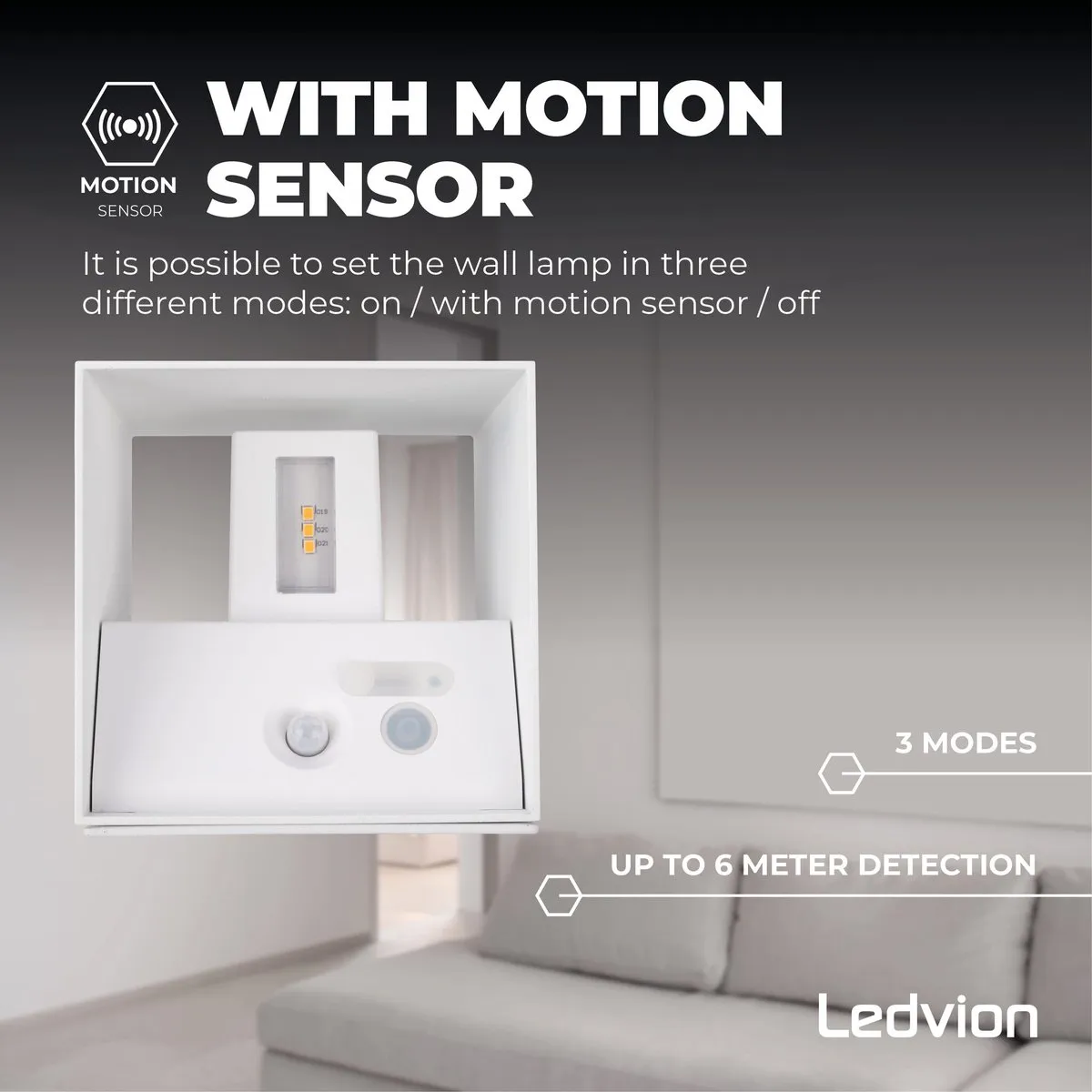 Ledvion Wandlamp met Sensor 2x USB 4400mAh - 2 Stuks - Warm Wit