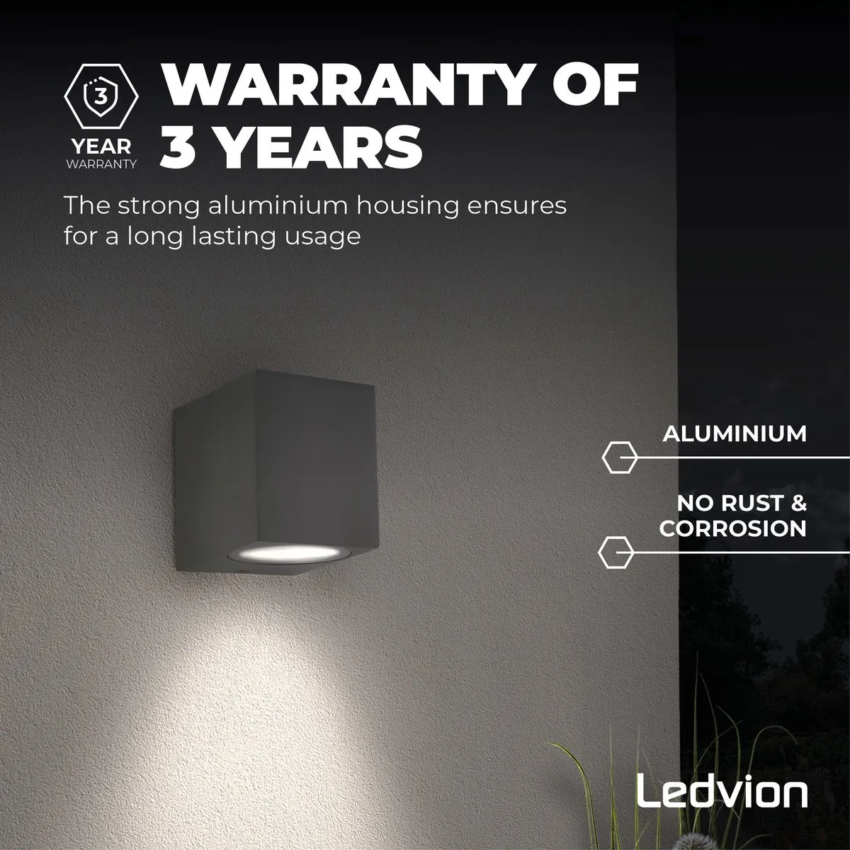 Ledvion Antraciet Wandlamp 4x GU10 IP54 - 2 Lichtpunten