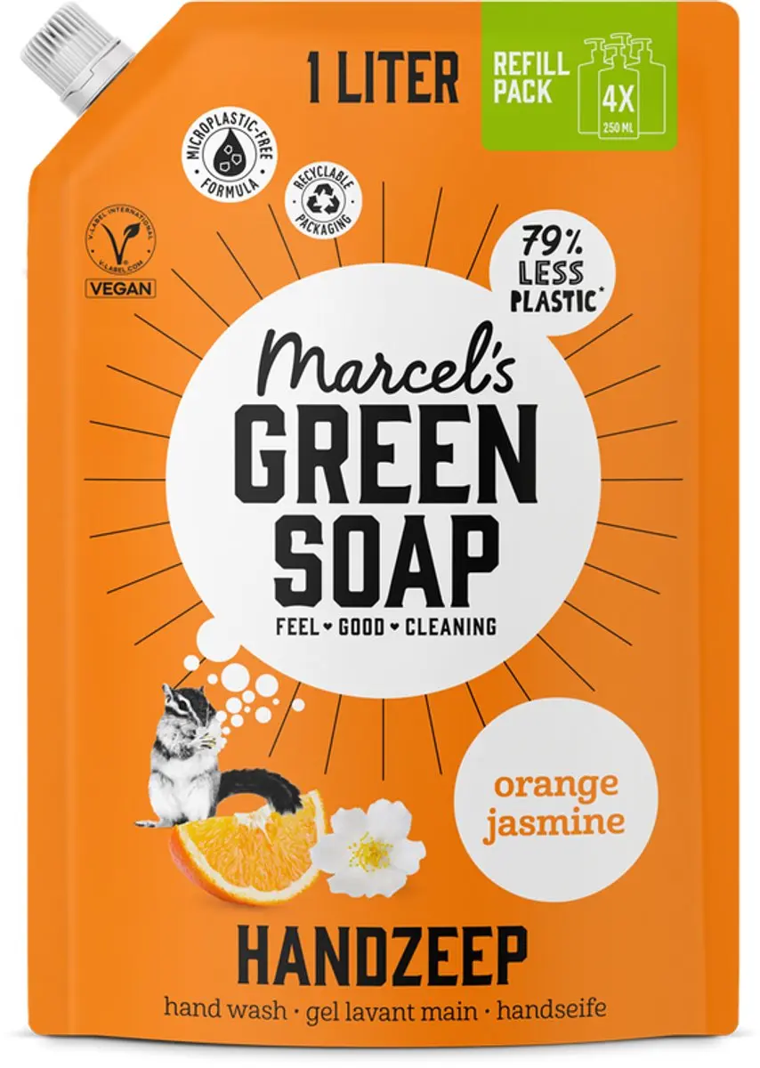 Marcel's Green Soap Handzeep Sinaasappel & Jasmijn 1000ml