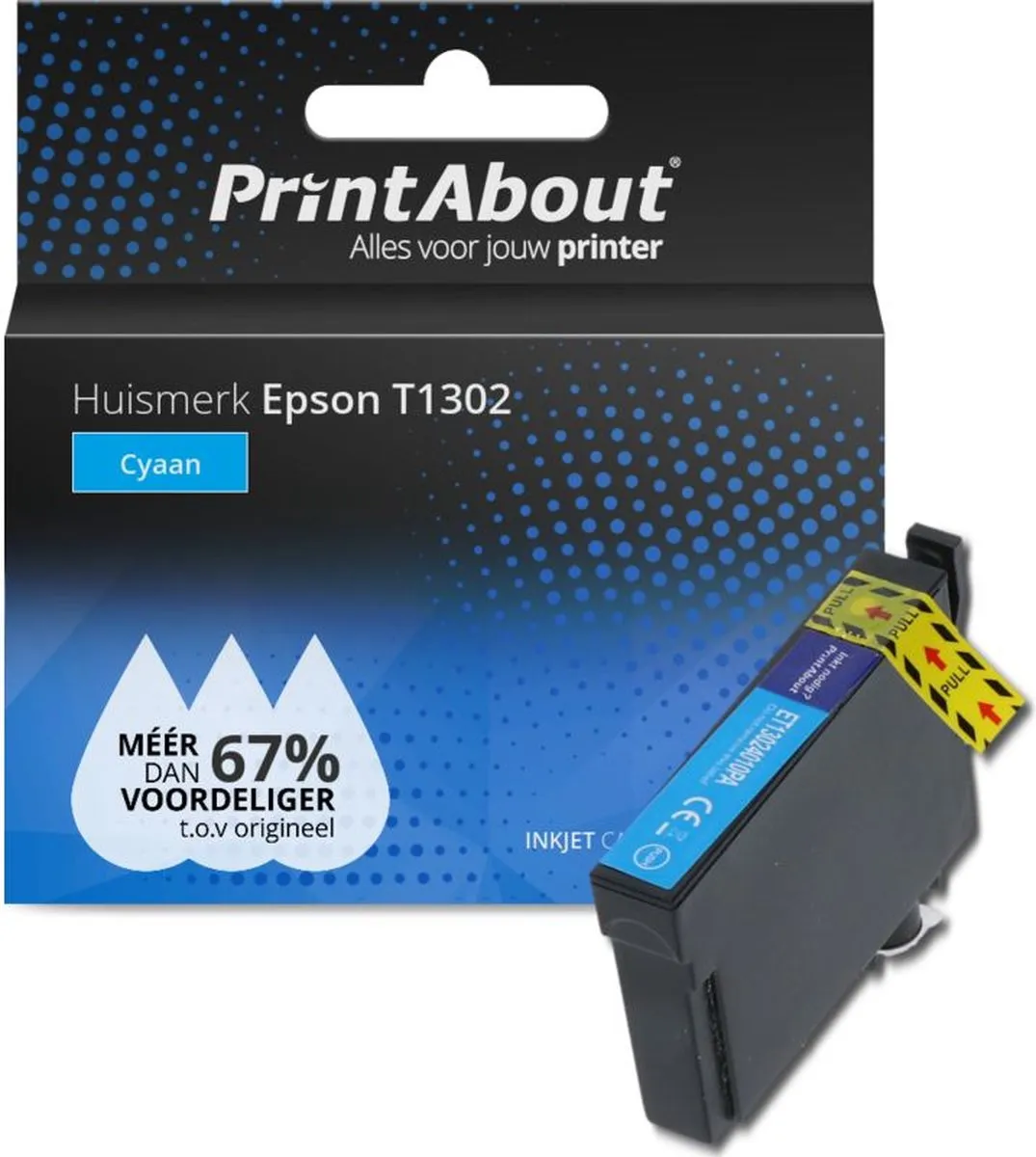 PrintAbout Epson T1302-PA Inktcartridge Cyaan