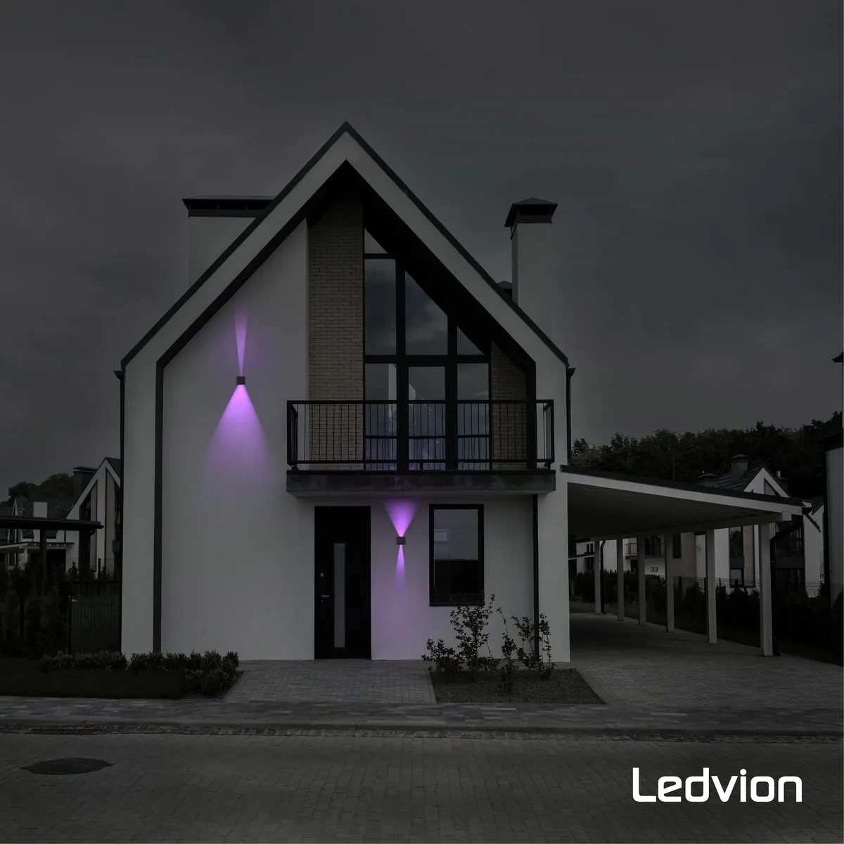 Ledvion SMART LED Wandlamp Nevada IP54 - RGBW - Zwart