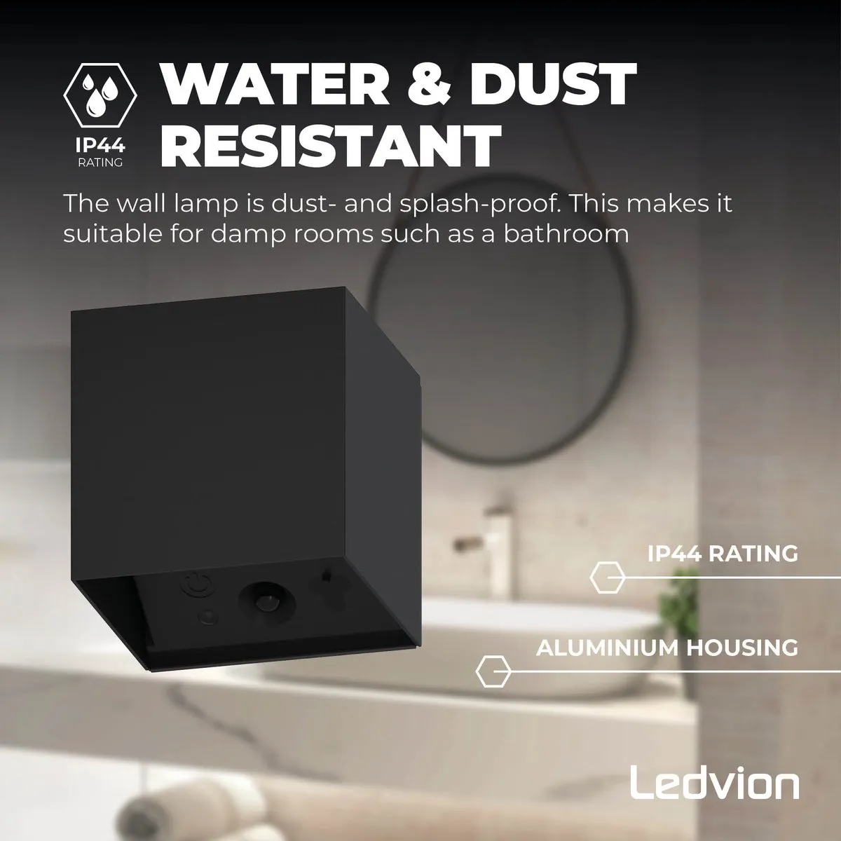Ledvion USB Wandlamp 2x Zwart - 150 Lumen - 2700K - IP44