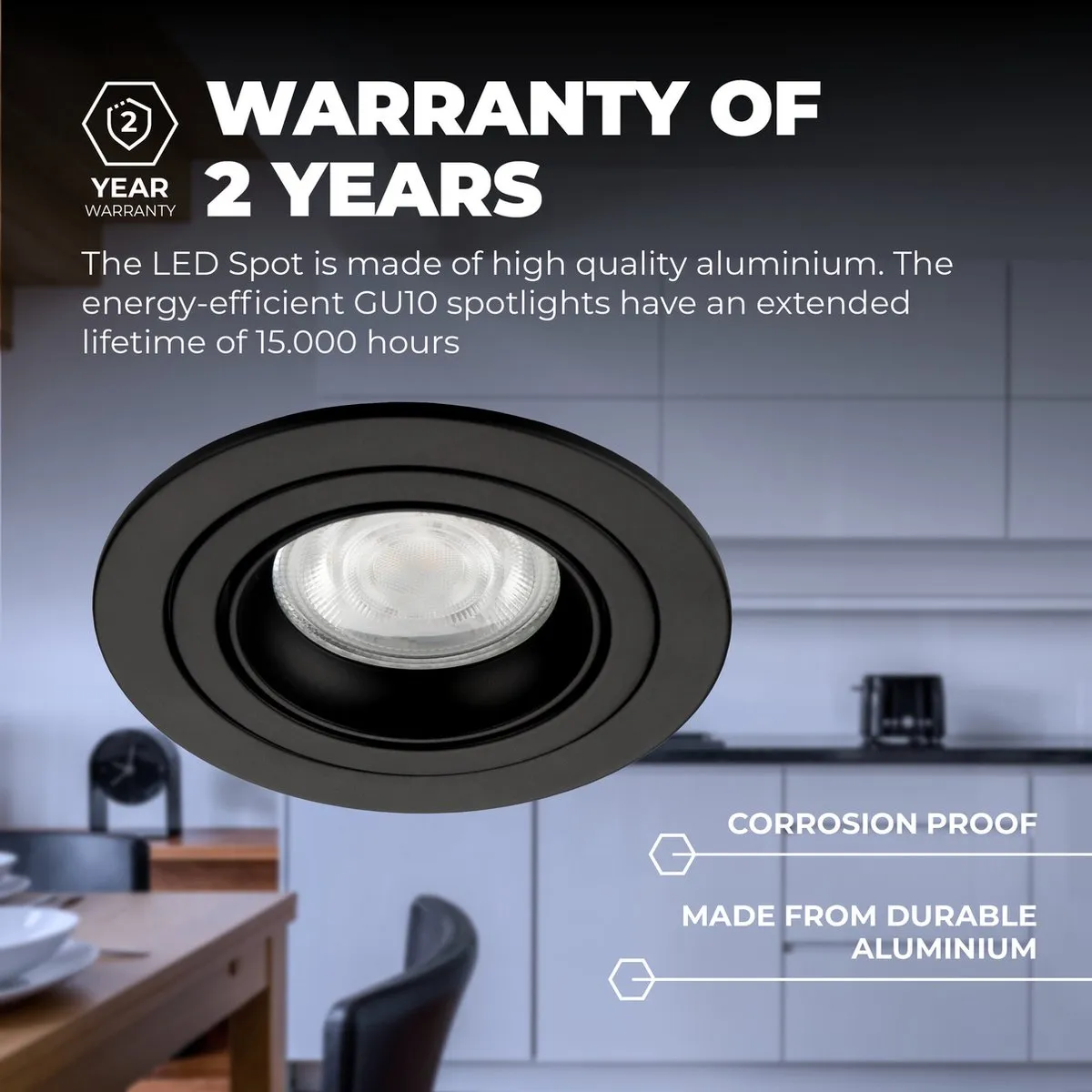 Ledvion LED Inbouwspot Tokyo 3W - Zwart