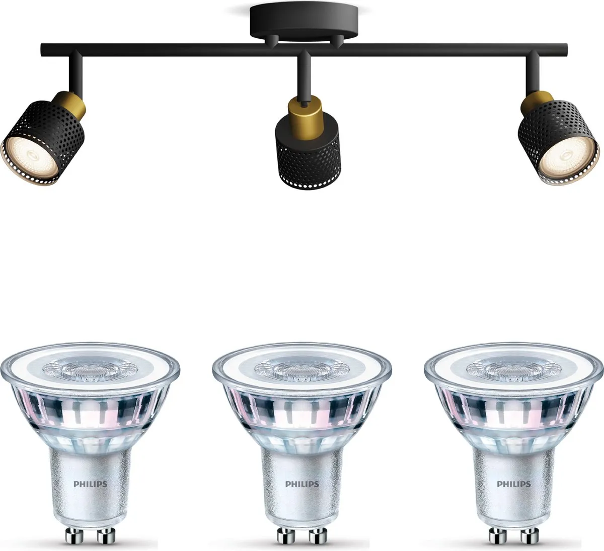 Philips Niall Opbouwspot Zwart/Goud