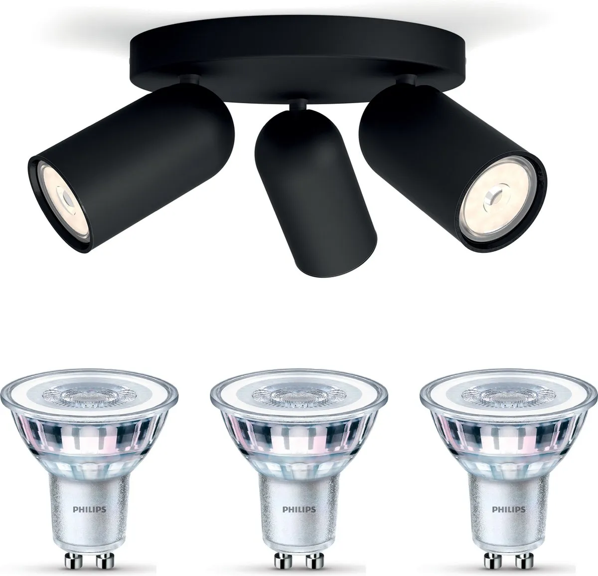 Philips Pongee Opbouwspot 3x GU10 Warmwit