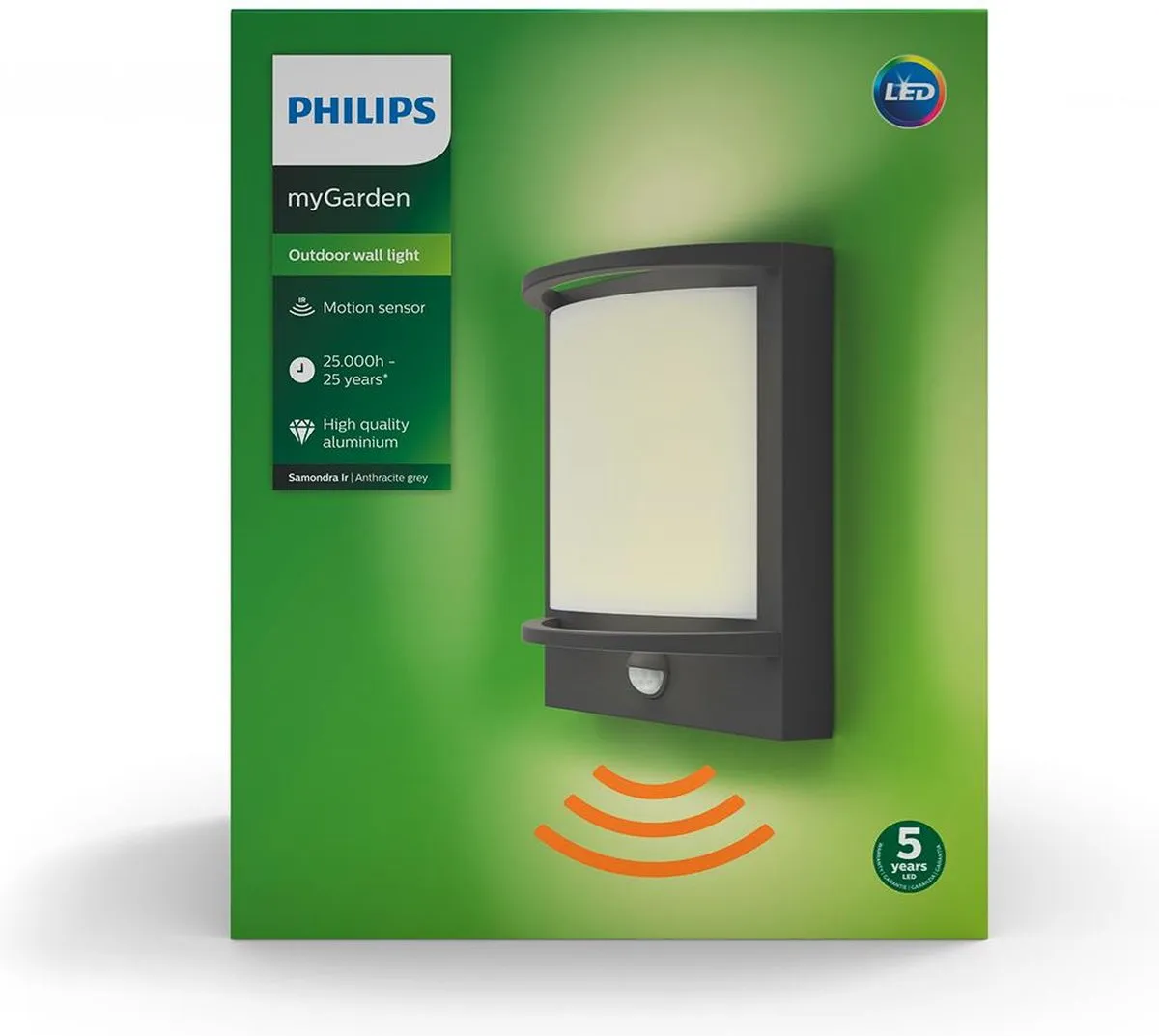 Philips Samondra Buitenwandlamp Antraciet - Sensor 2700K - afbeelding 6 van 6