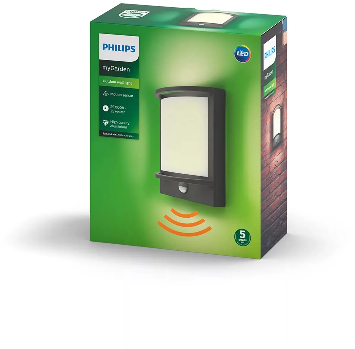 Philips Samondra Buitenwandlamp Antraciet - Sensor 2700K