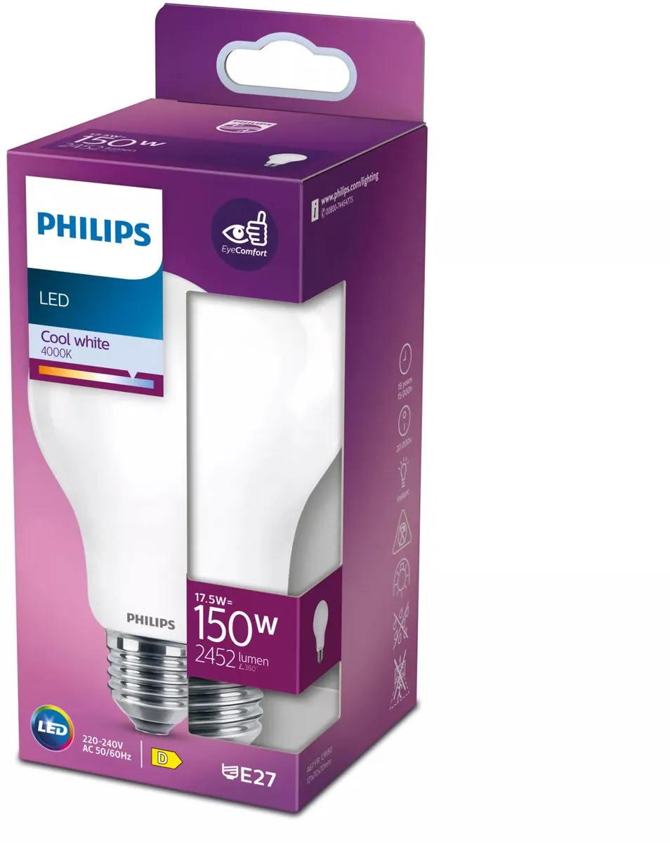Philips LED Lamp Mat 17.5W E27 - Koelwit 2000K