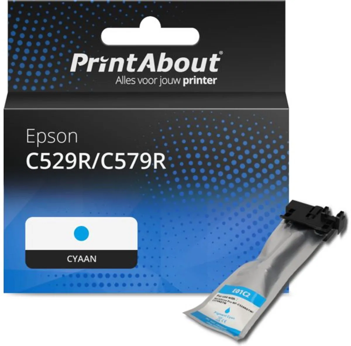 PrintAbout Inktcartridge C529R/C579R T01C200 Cyaan