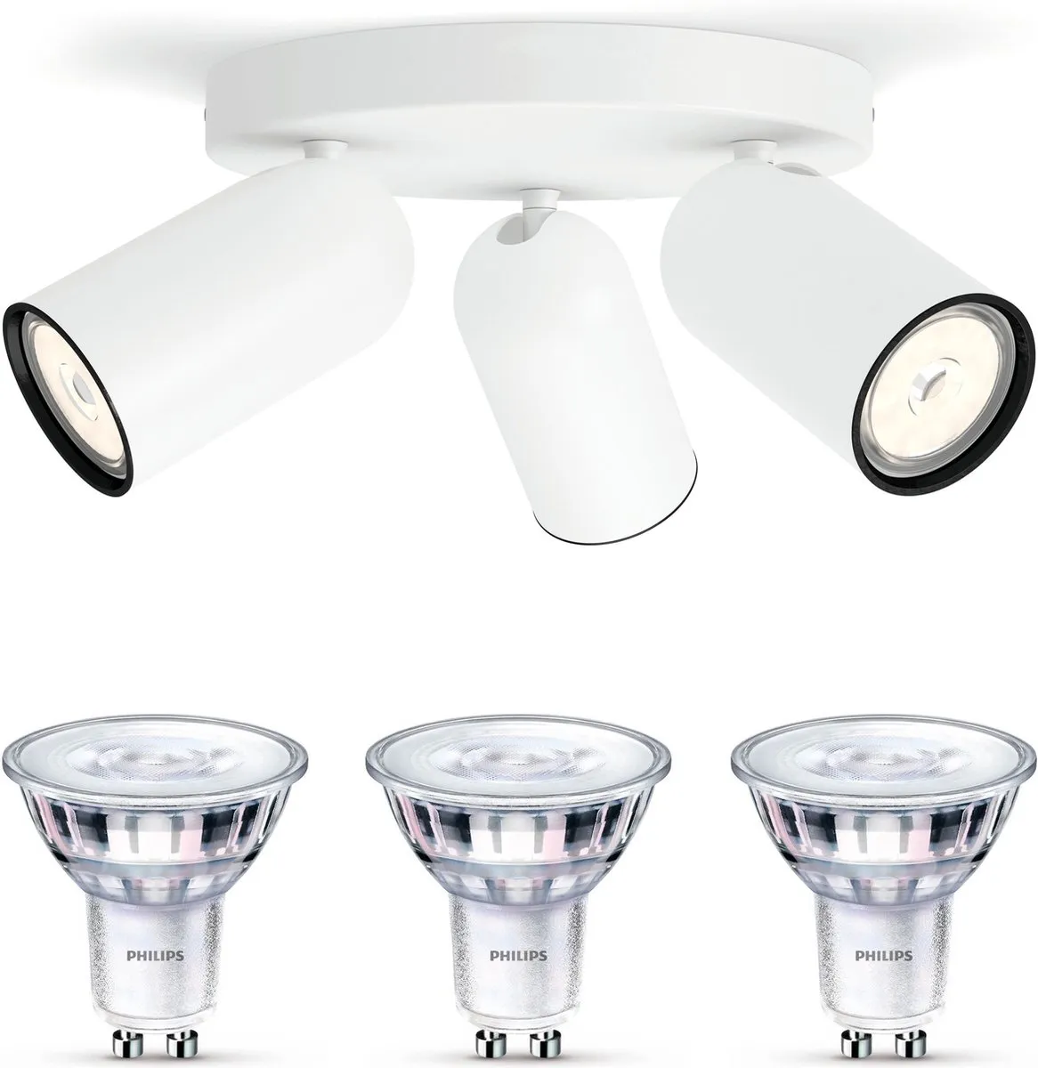 Philips Pongee Opbouwspot 3x GU10 Warmwit