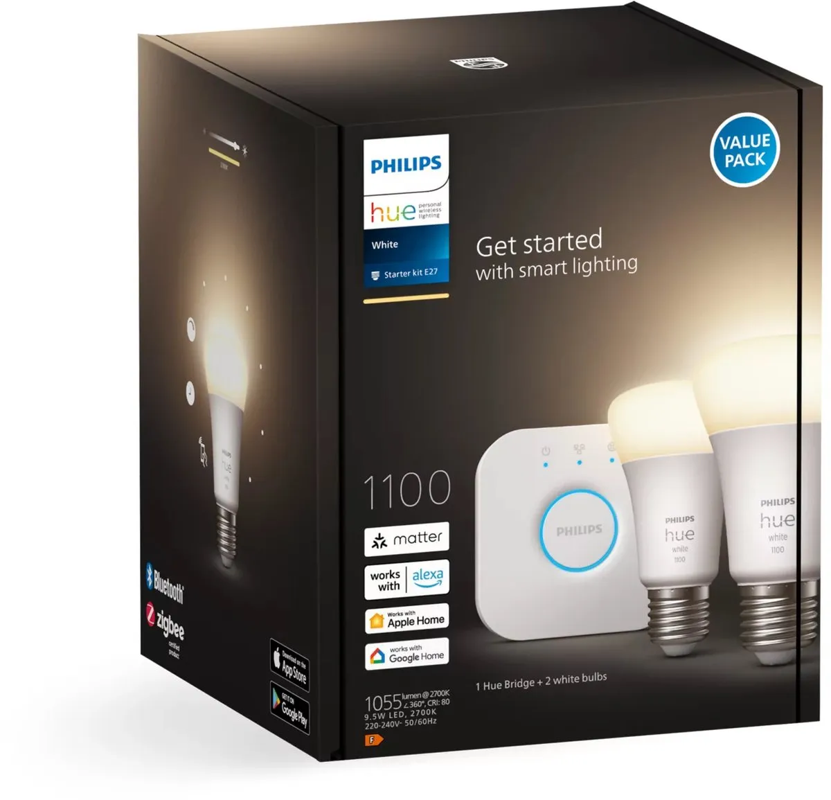 Philips Hue E27 Smart Gloeilamp 10W - Wit