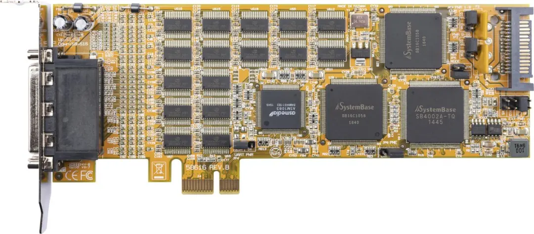 Startech PEX16S550LP PCI Express Seriële Kaart 16-Poorts RS232 - Geel