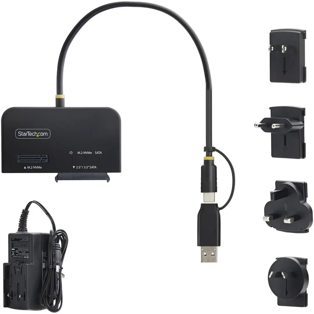 Startech USB31CSAT3M2E USB-C/USB-A Adapter - 10Gbps - M.2 NVMe & 2.5/3.5in SATA - Zwart - afbeelding 2 van 6