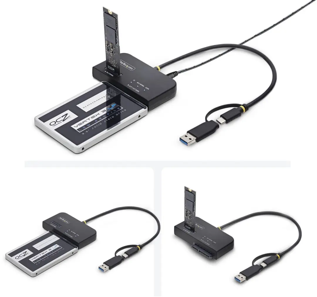 Startech USB31CSAT3M2E USB-C/USB-A Adapter - 10Gbps - M.2 NVMe & 2.5/3.5in SATA - Zwart - afbeelding 6 van 6