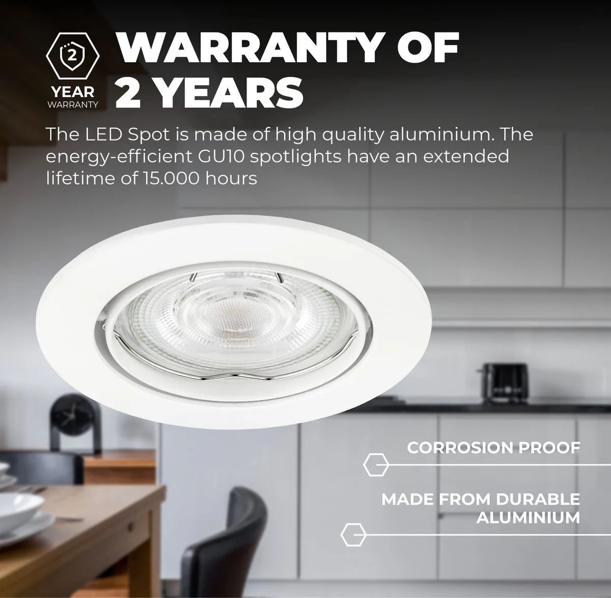 Ledvion 6X Inbouwspot Amsterdam Wit - 3W 4000K - 6 Stuks - afbeelding 6 van 6