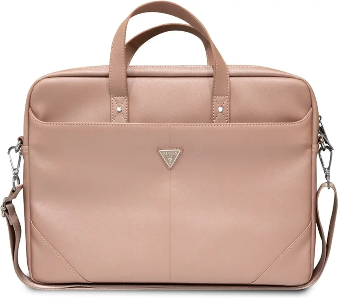 GUESS, 16'' Laptoptas Saffiano Model, Roze