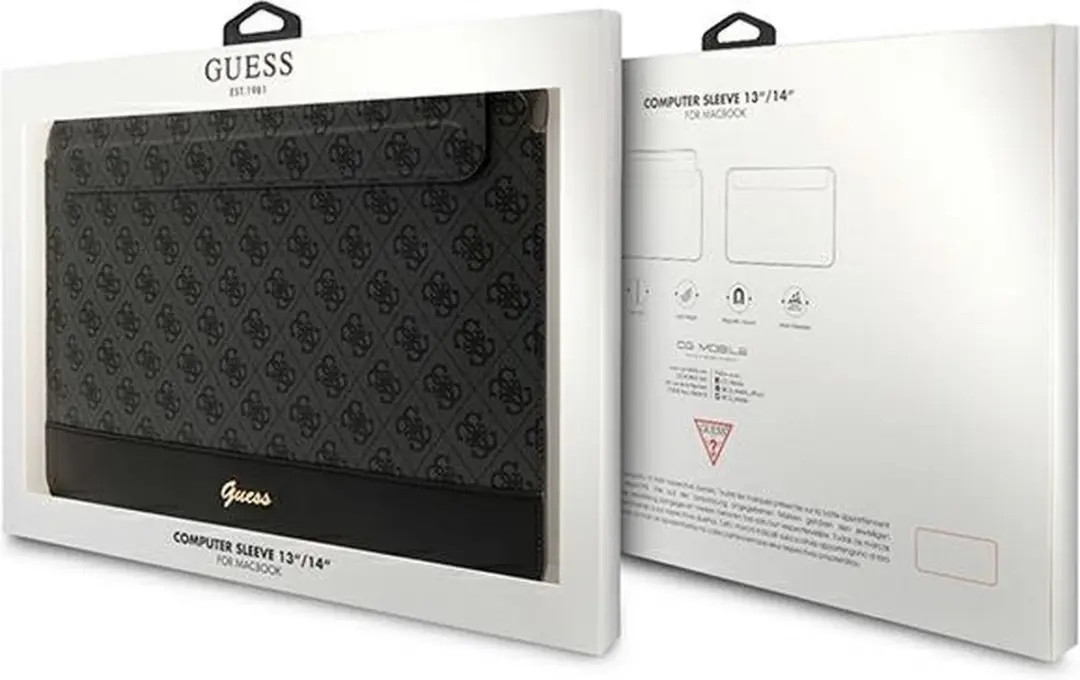 GUESS GUCS14PS4SGK Hoesje 13" - Zwart/Gestreept - Metaal