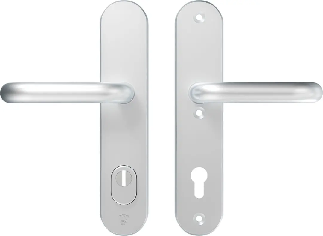 AXA Veiligheidsbeslag (Oval Plus) Aluminium glad: Kruk-Kruk (model U) PC92 met k