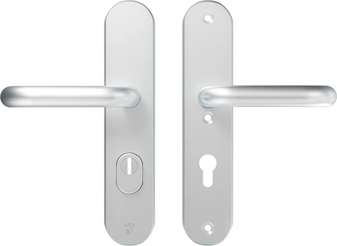 AXA Veiligheidsbeslag (Oval Plus) Aluminium glad: Kruk-Kruk PC72 (model U) met k