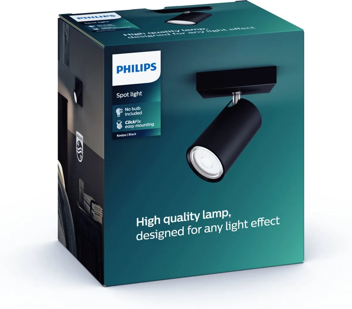 Philips Kosipo Opbouwspot 1-lichts - Zwart