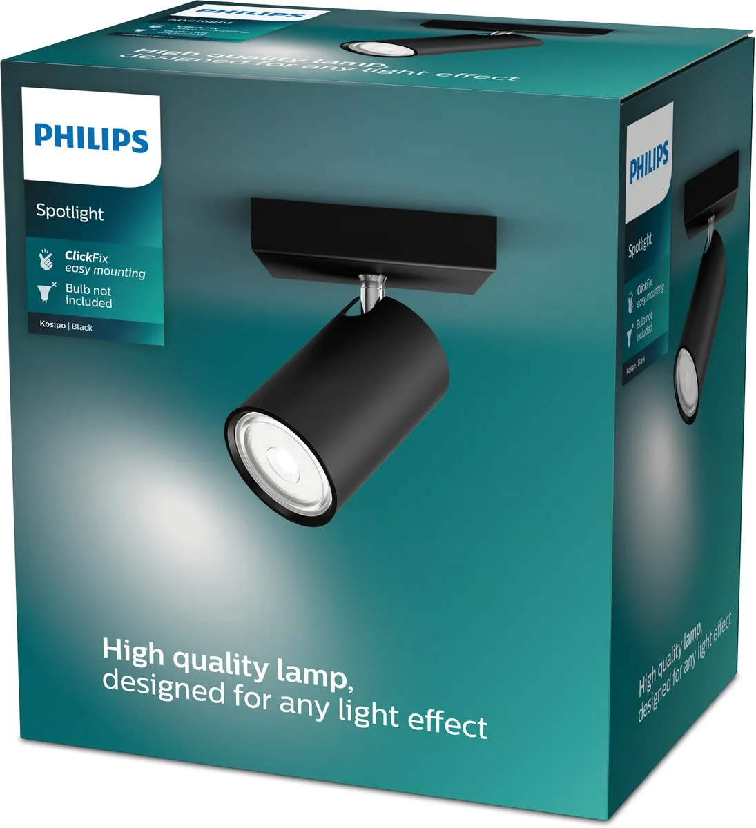Philips Kosipo Opbouwspot 1-lichts - Zwart