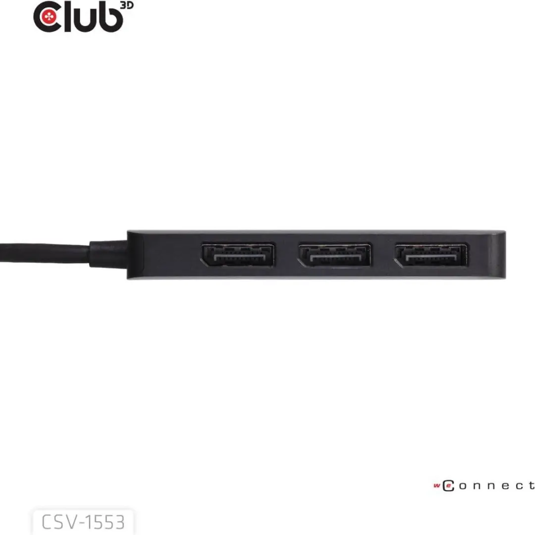 CLUB3D CSV-1553 USB Type-C Interface Hub - 3x DisplayPort - Zwart - afbeelding 4 van 6