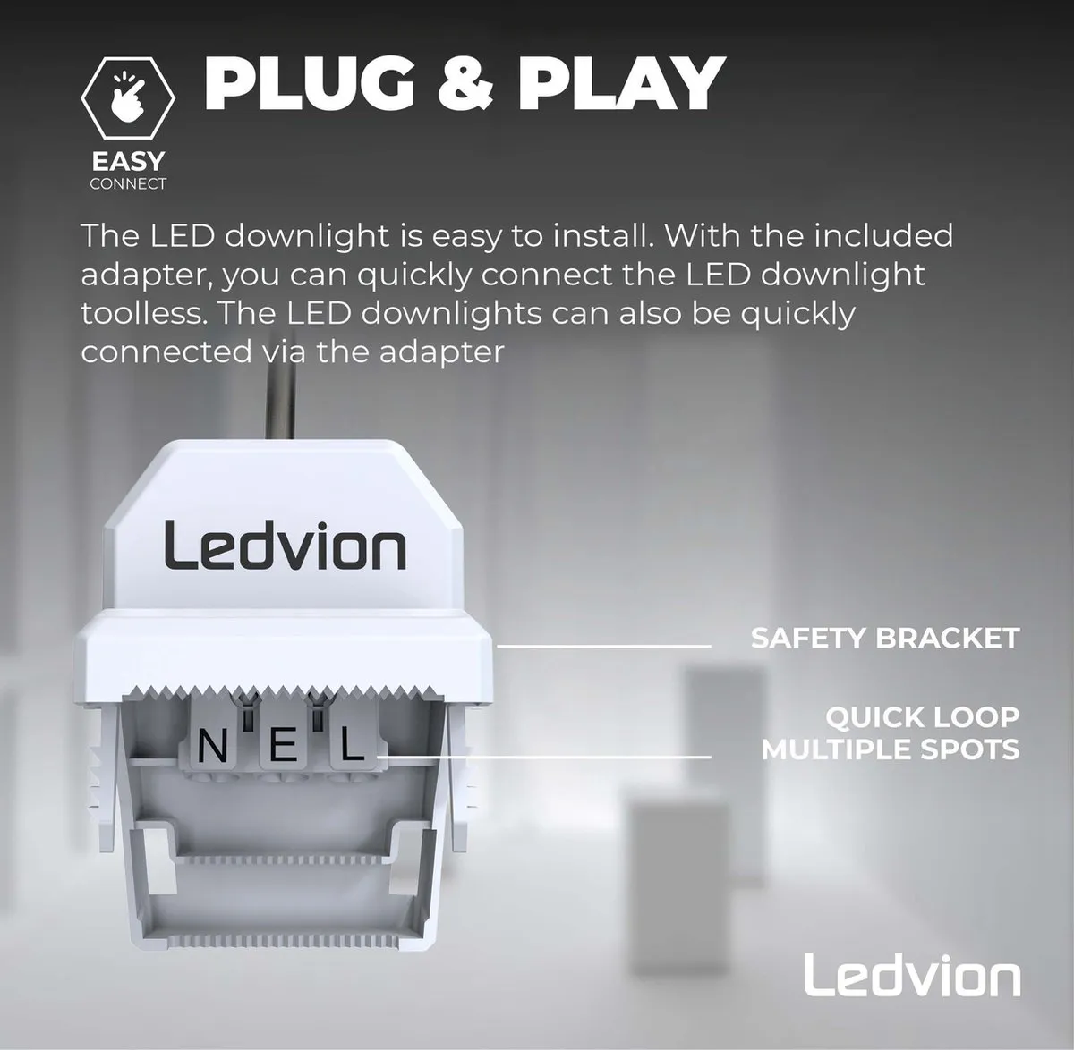 Ledvion 3X Inbouwspot Dimbaar 5W 2700K - Ø84mm Zwart