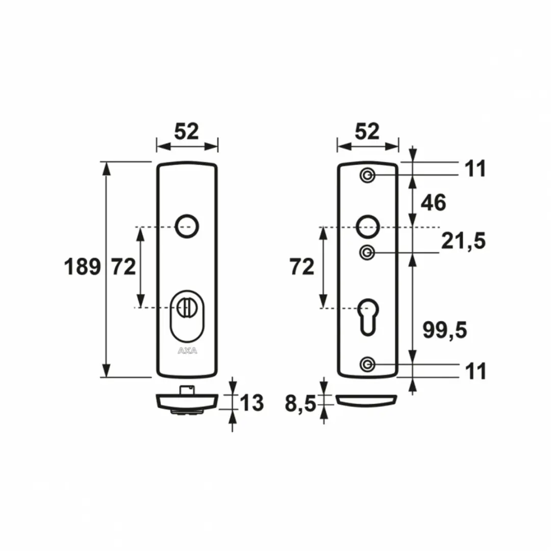 AXA 6675 Veiligheidsschild Curve Plus PC72 - Binnendeur - Aluminium - afbeelding 6 van 6