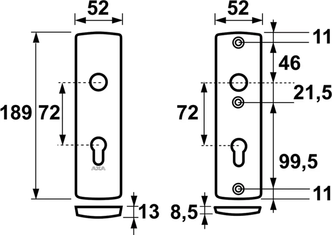 AXA 6670 Veiligheidsschild Curve PC72 - Buitendeur - Aluminium - afbeelding 3 van 6