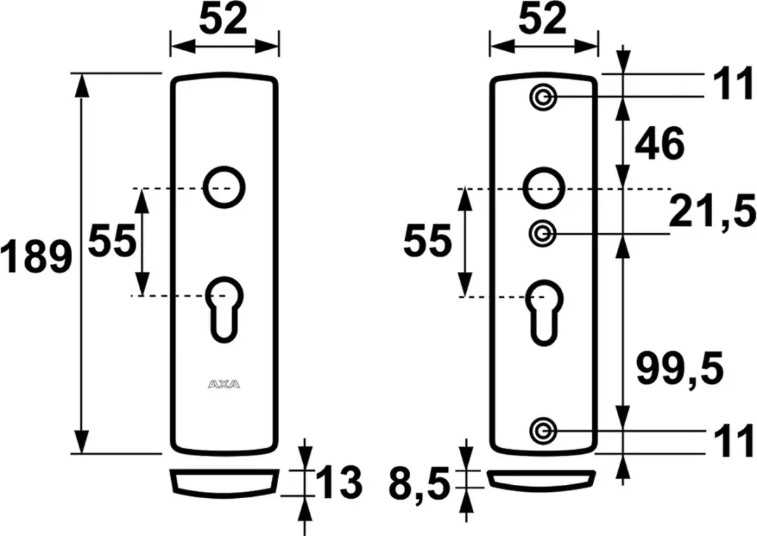 AXA 6670 Veiligheidsschild Curve PC55 - Buitendeur - 1 Stuk