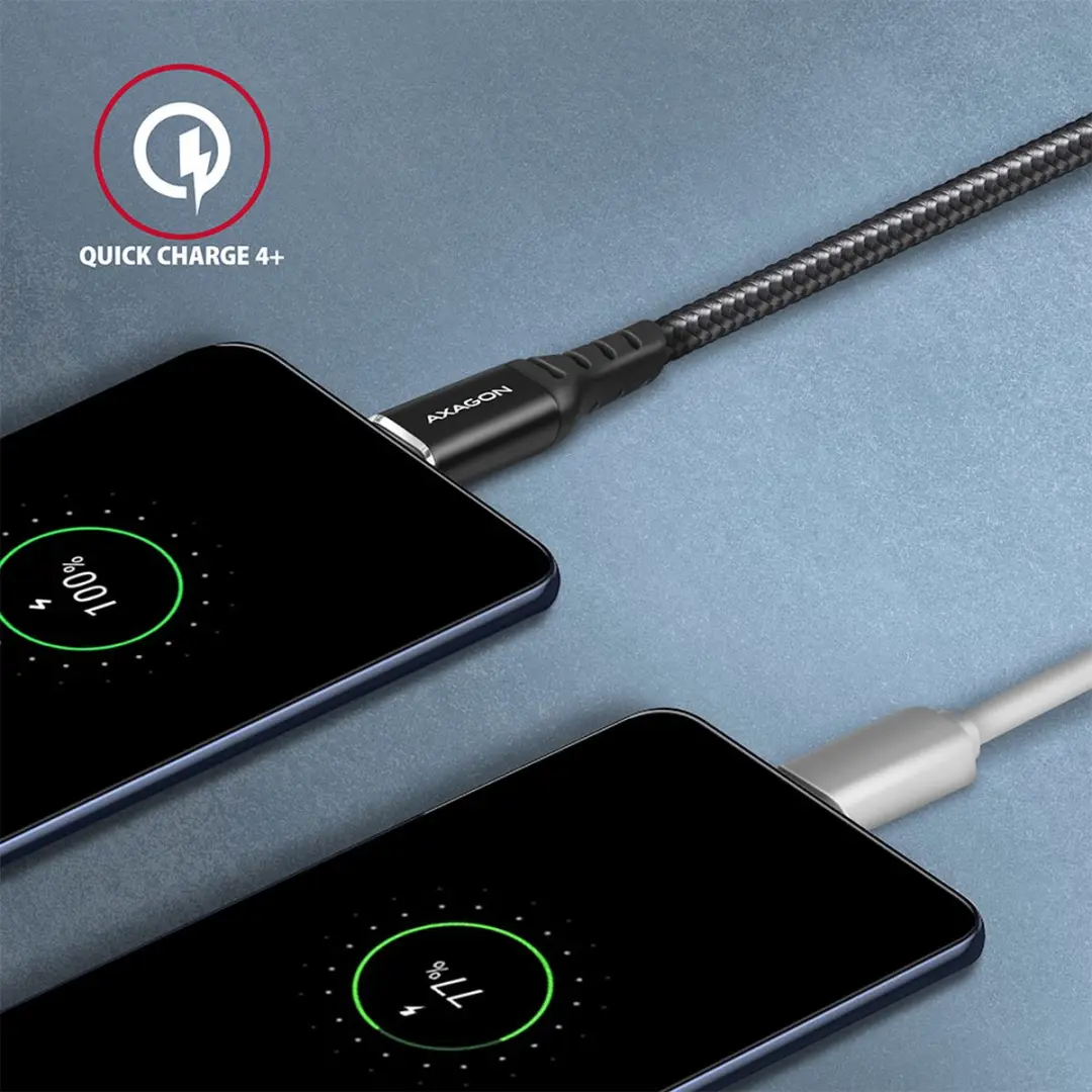 Axagon BUCM2-CM10AB USB-C Laadkabel 1m - Zwart - afbeelding 6 van 6