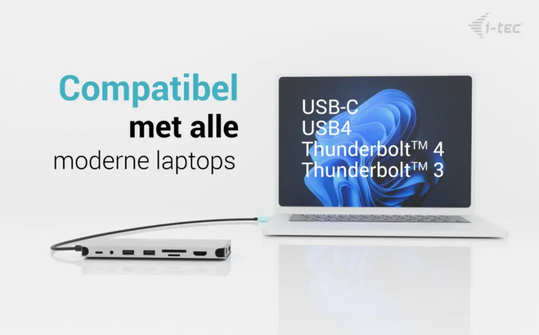 I-tec i-Tec C31NANOTRIPLED140 USB-C 3x Display Dock - Grijs - afbeelding 2 van 6