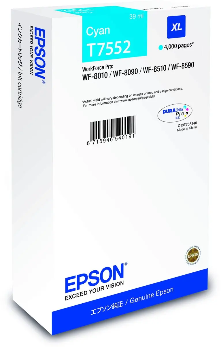 Epson C13T75524N Inktcartridge Cyaan