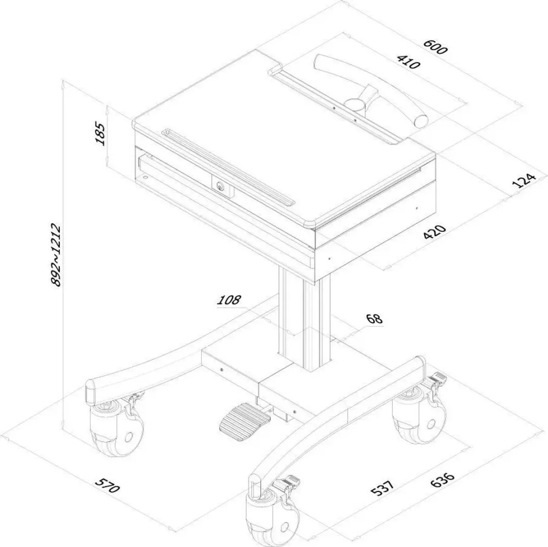 Neomounts MED-M100 Medisch Werkstation 17" - Grijs - afbeelding 6 van 6