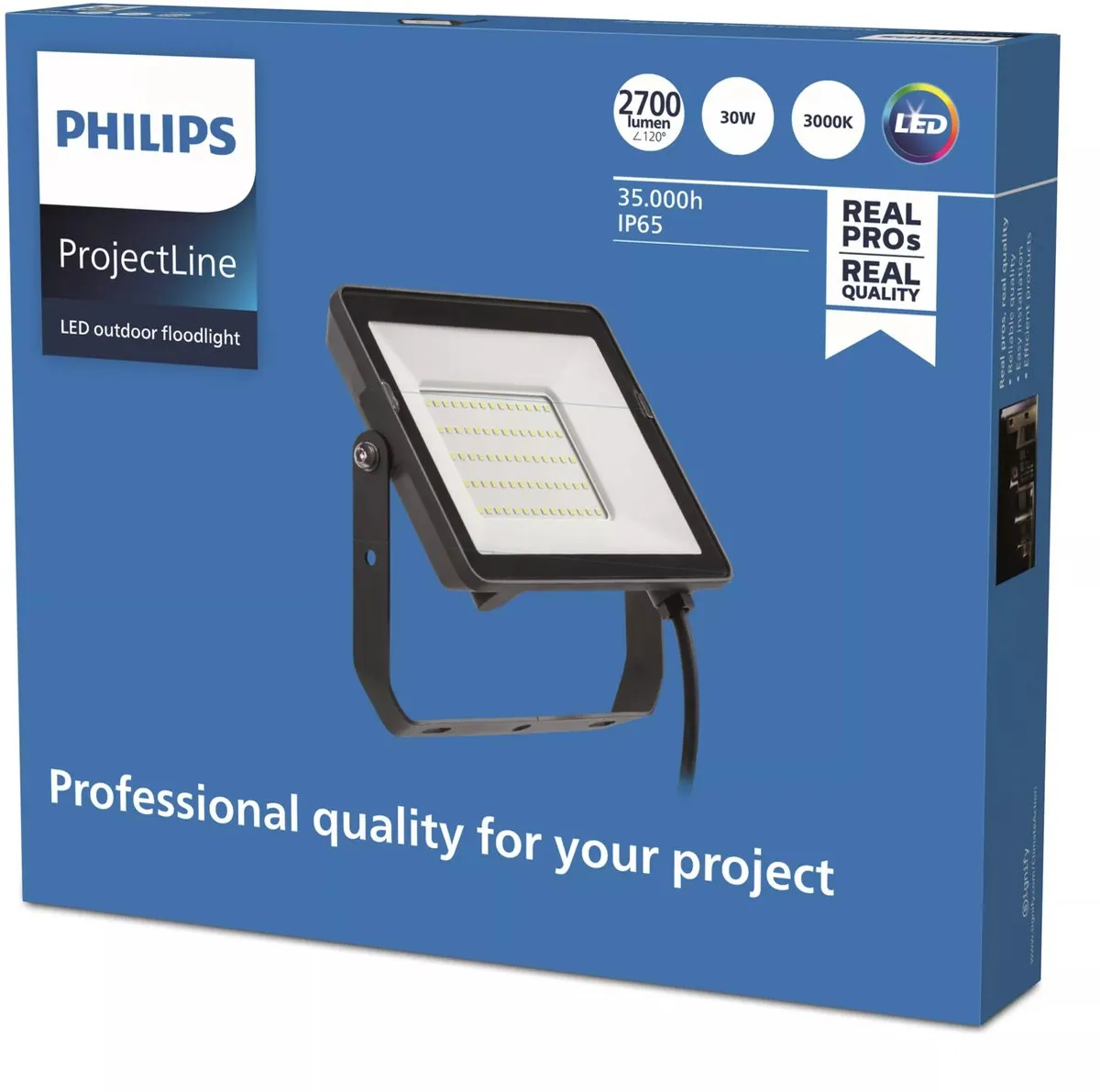 Philips ProjectLine Schijnwerper 30W Warmwit - Zwart