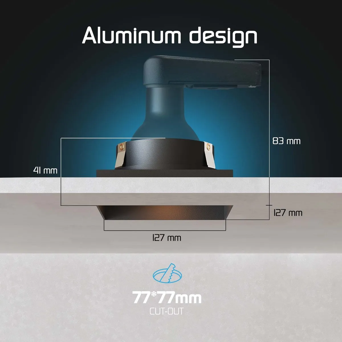 Ledvion Trimless LED Inbouwspot 130x130mm - 6 Stuks - Zwart