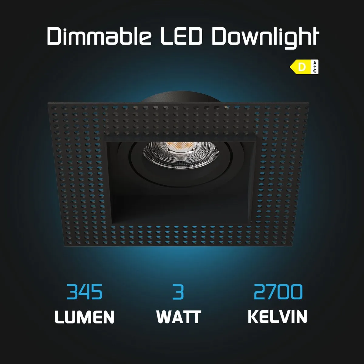 Ledvion Trimless LED Inbouwspot 130x130mm - 6 Stuks - Zwart