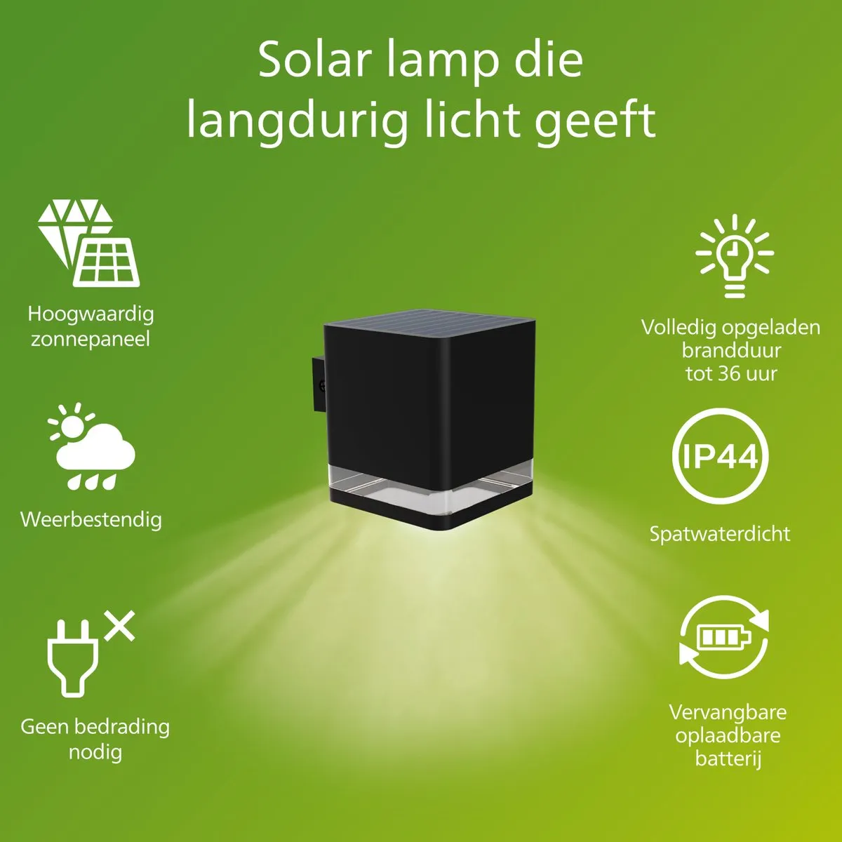 Philips Virona Zonne Wandlamp Warm Wit 1.8W - Zwart