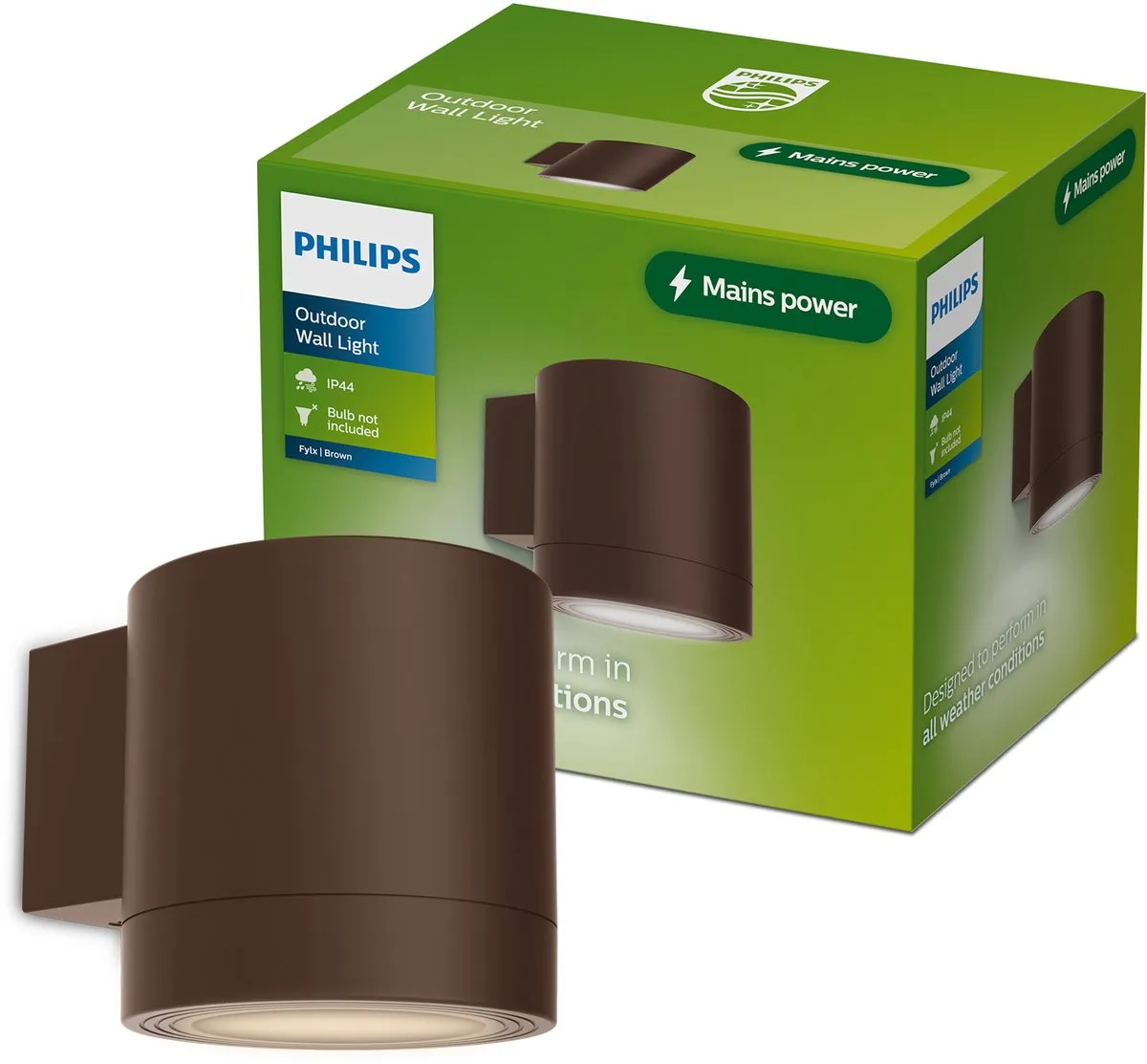 Philips Fylx Wandlamp GU10 IP44 - Bruin
