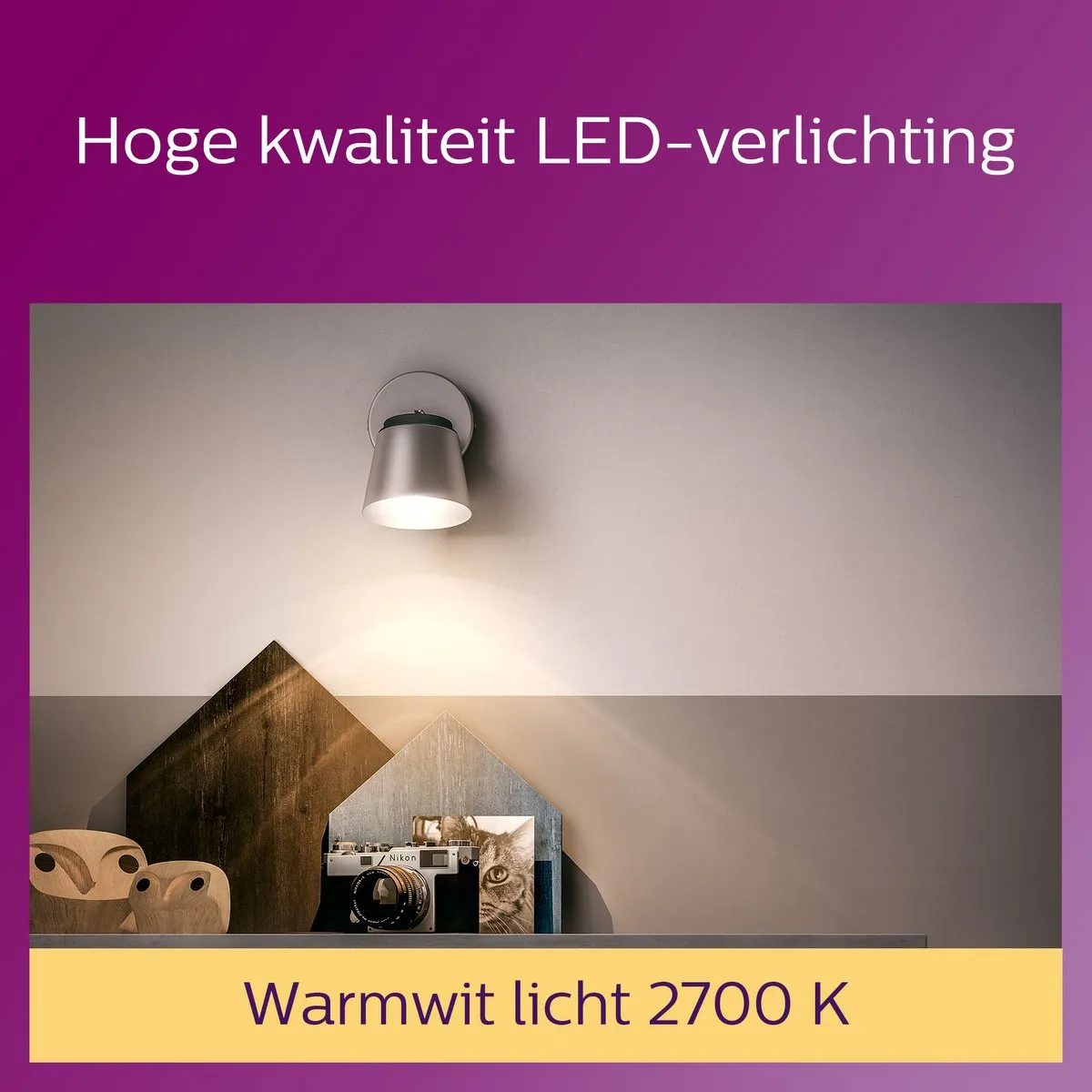 Philips LED Spot GU10 4.6W Warmwit - 2 Stuks