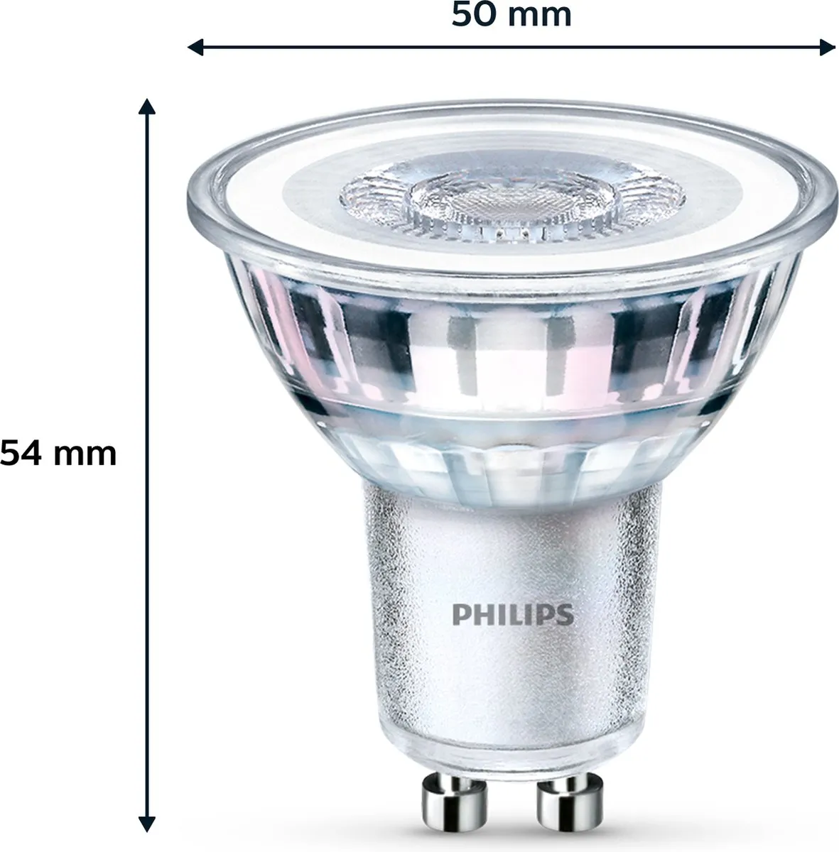 Philips LED Spot GU10 4.6W Warmwit - 2 Stuks
