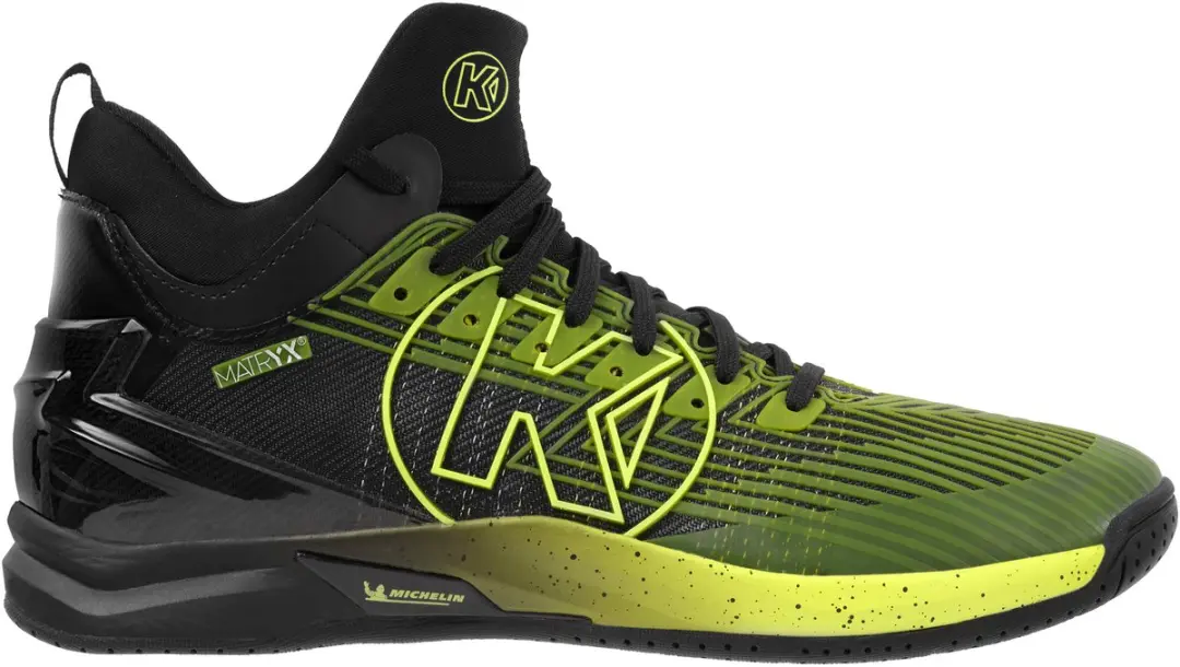 Kempa Attack Mid Handbalschoenen 2008670 - Maat 7.5 - Zwart/Fluo Geel - afbeelding 4 van 6