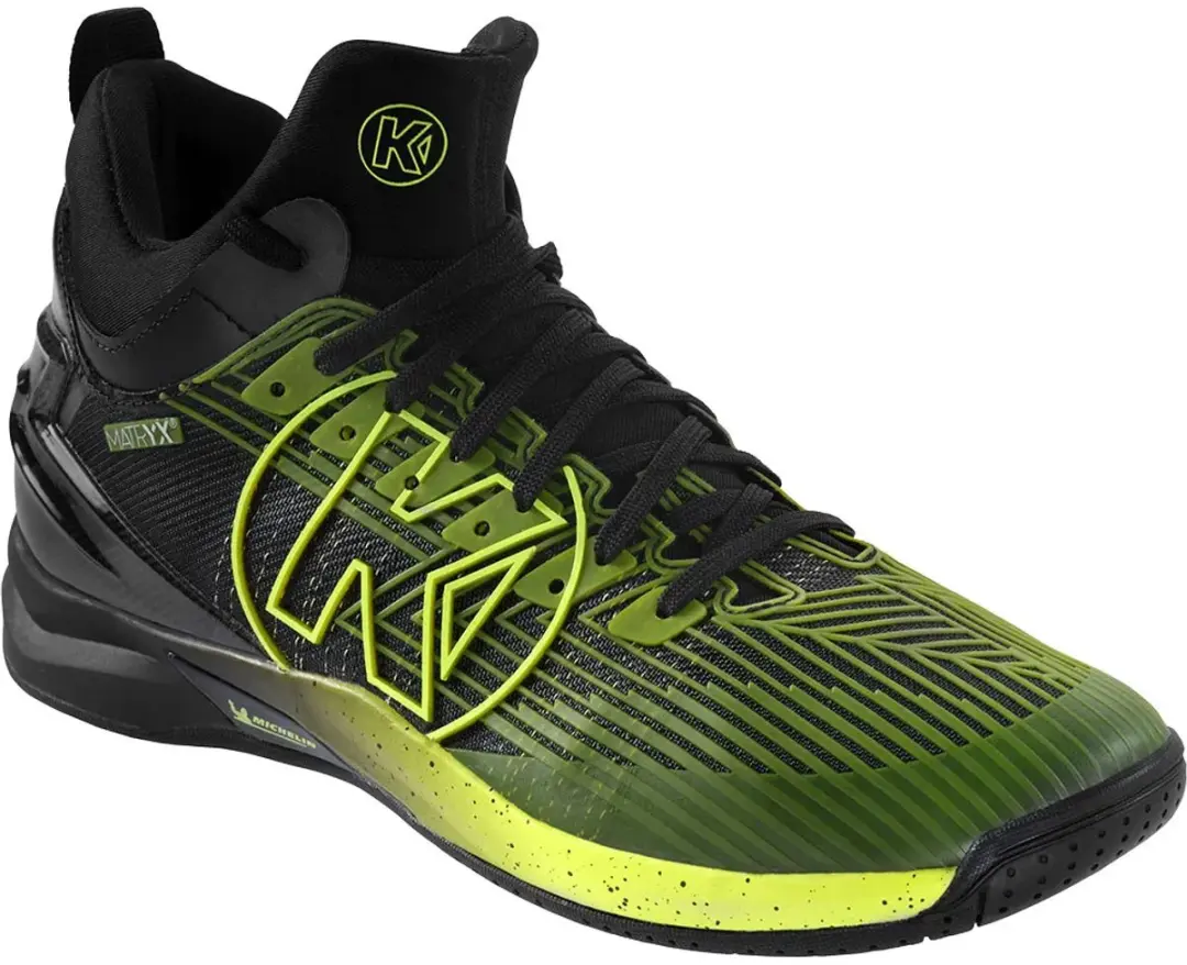 Kempa Attack Mid Handbalschoenen 2008670 - Maat 7.5 - Zwart/Fluo Geel - afbeelding 5 van 6