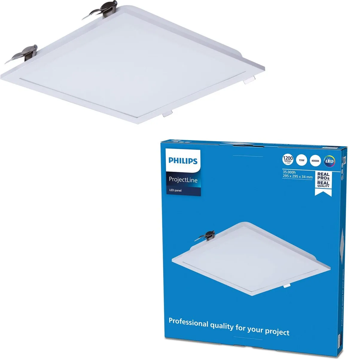 Philips ProjectLine Inbouwpaneel 30x30cm Koel wit 1200lm